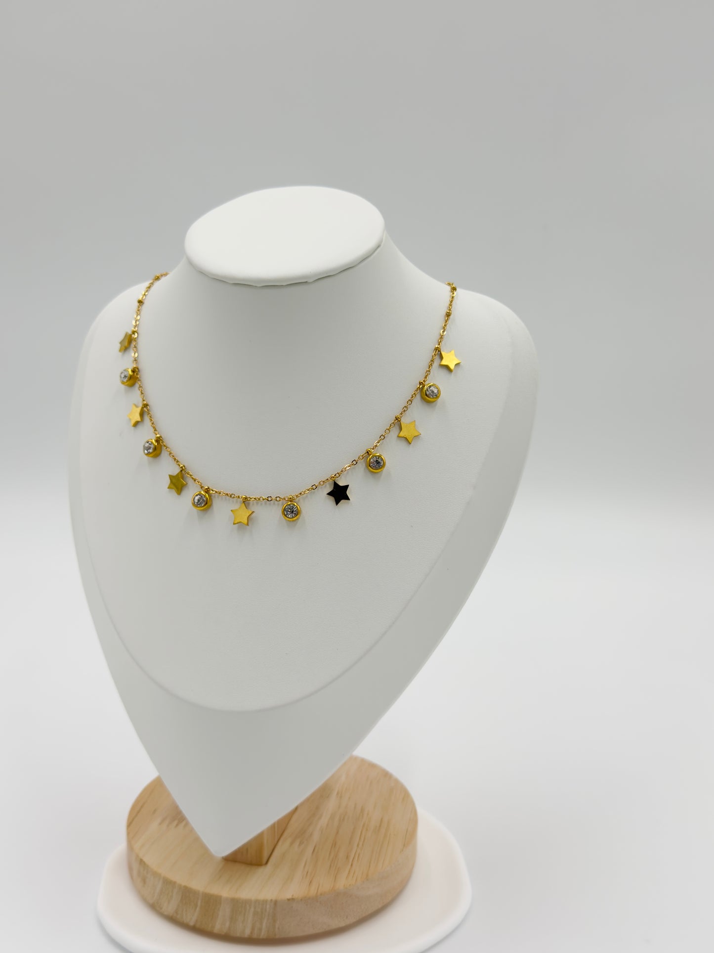 Star Charm Necklace with Crystal Accents | Non-Tarnish, Hypoallergenic Jewelry