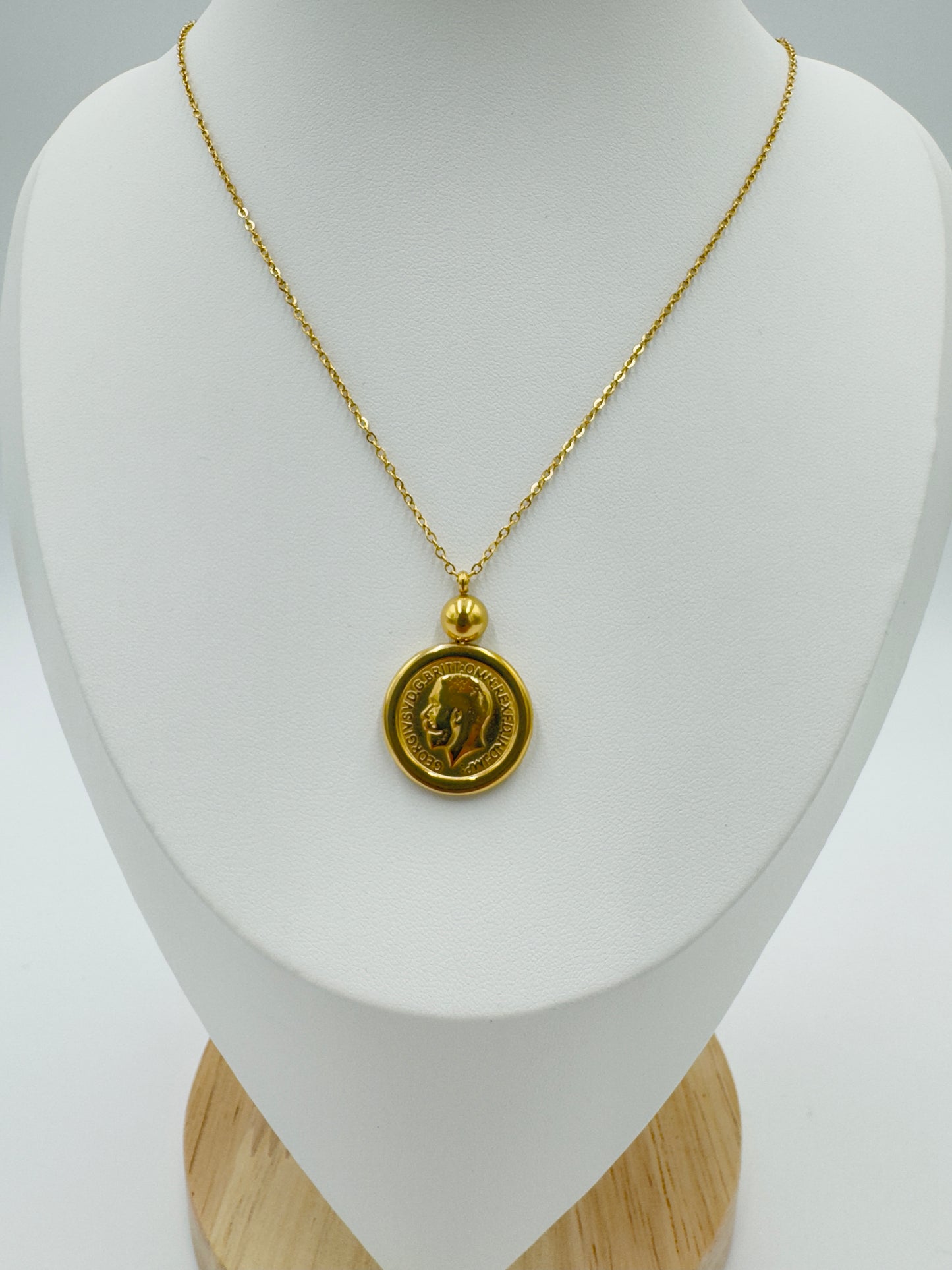 Vintage Coin Pendant Necklace | Non-Tarnish, Hypoallergenic Jewelry