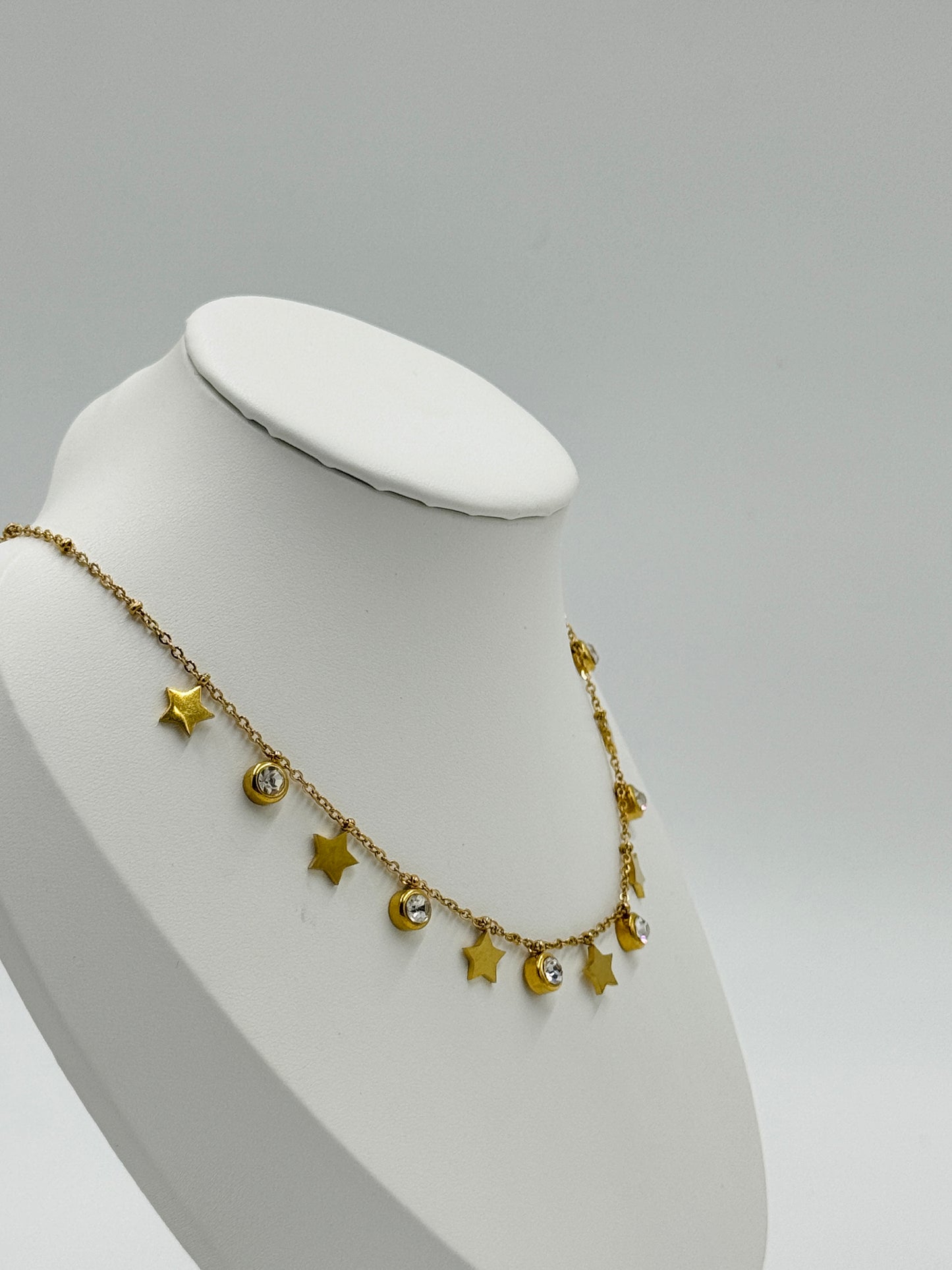 Star Charm Necklace with Crystal Accents | Non-Tarnish, Hypoallergenic Jewelry