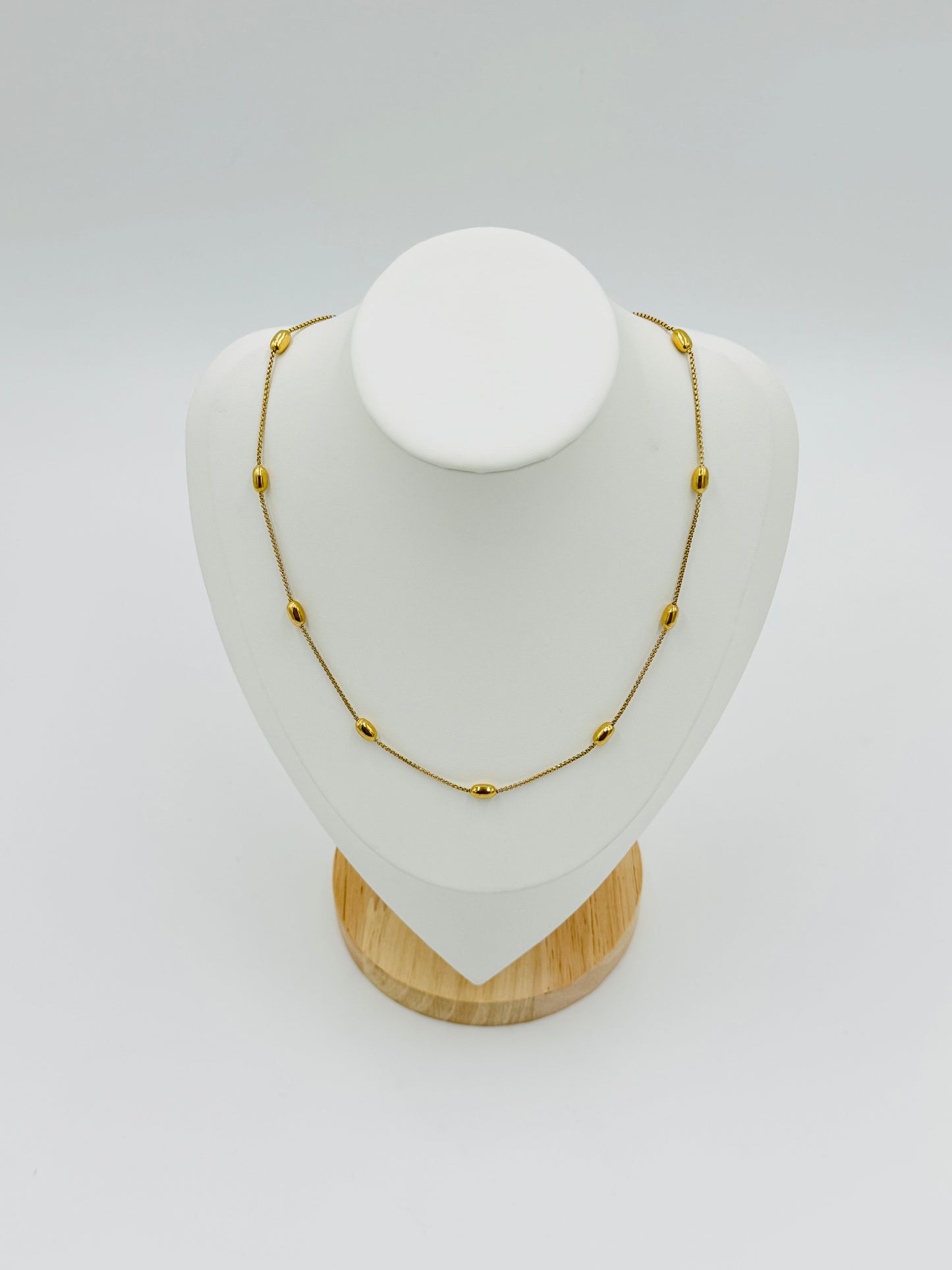 Gold Bead Chain Necklace | Non-Tarnish, Hypoallergenic Jewelry