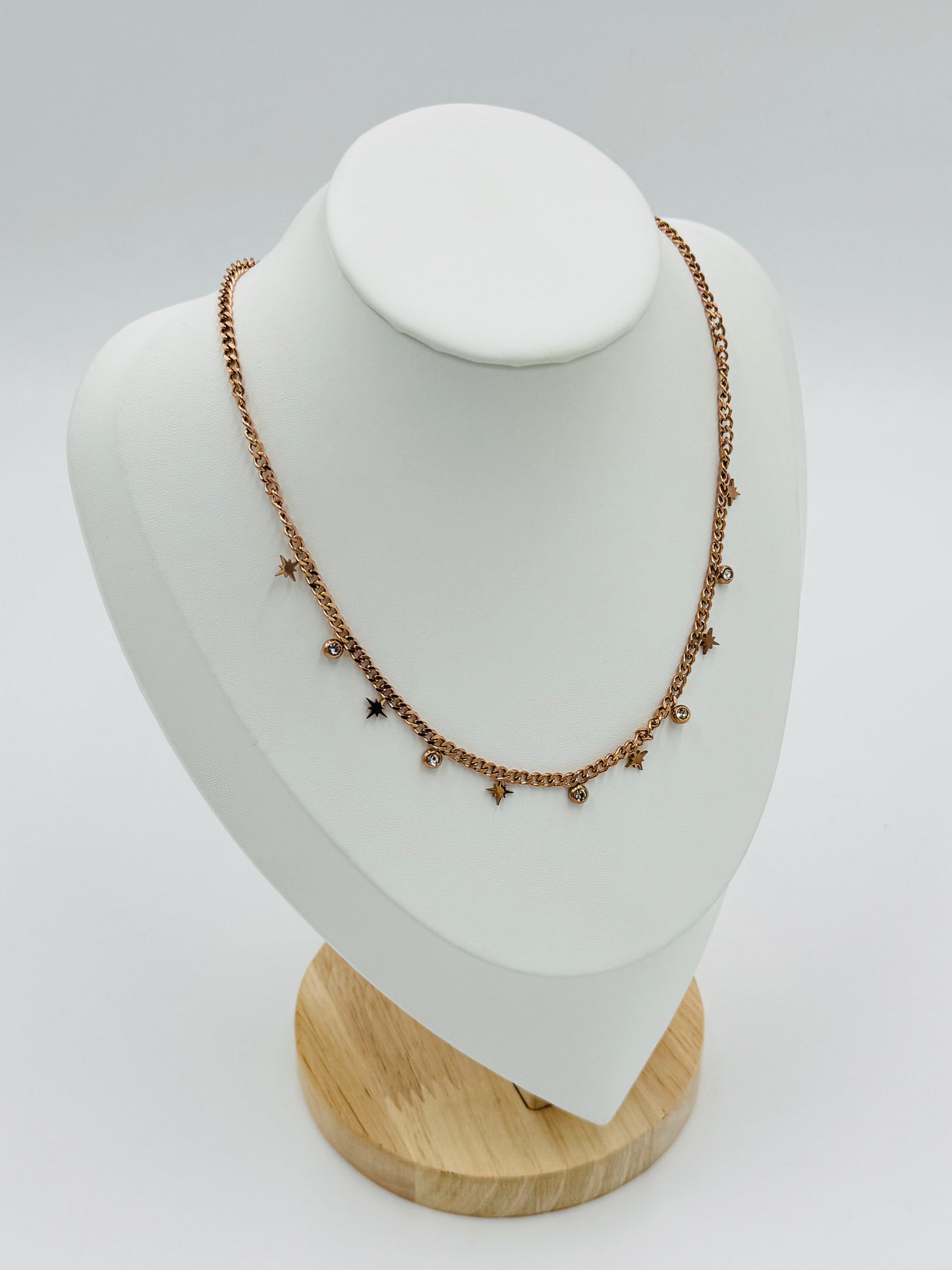 Rose Gold Star Charm Necklace | Non-Tarnish, Hypoallergenic Jewelry