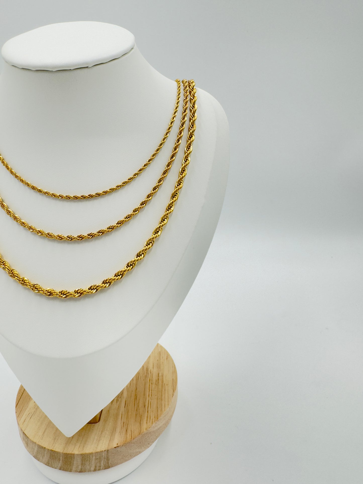 Rope Chain Necklace Set (4 Pieces) | Non-Tarnish, Hypoallergenic Jewelry