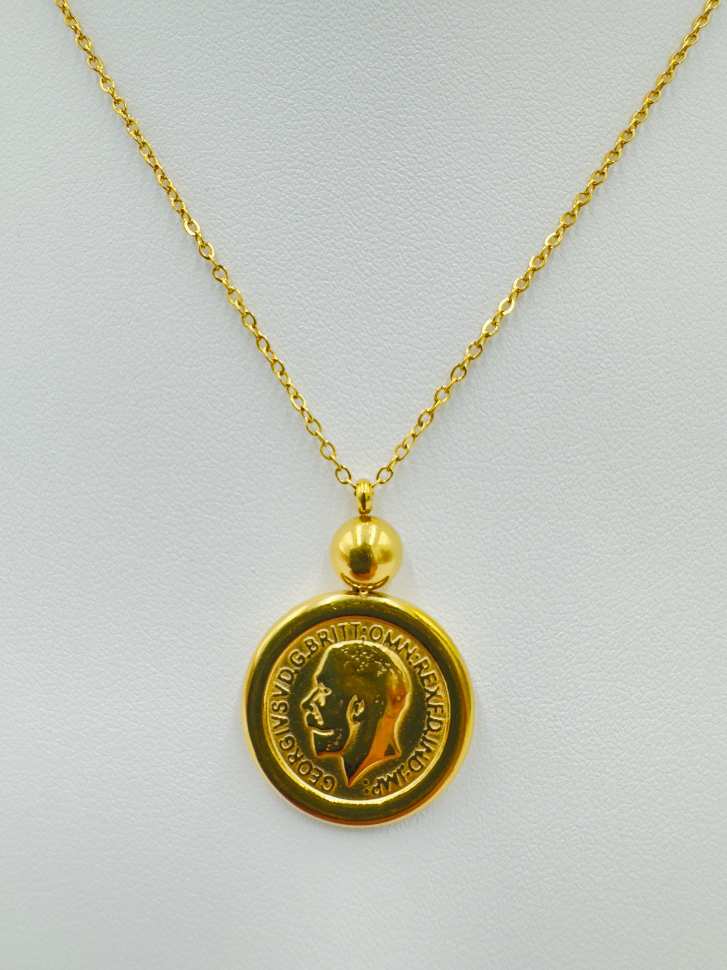 Vintage Coin Pendant Necklace | Non-Tarnish, Hypoallergenic Jewelry