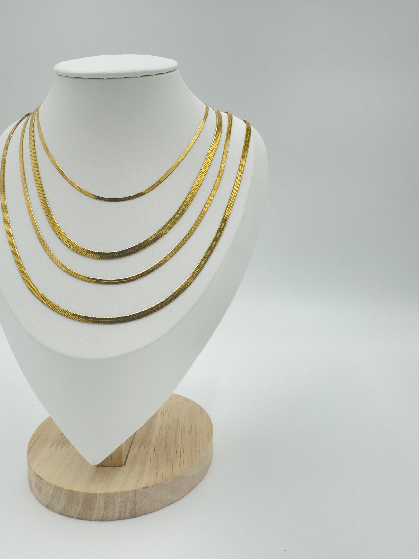 Classic Snake Chain Necklace Set (4 Pieces) | Non-Tarnish, Hypoallergenic