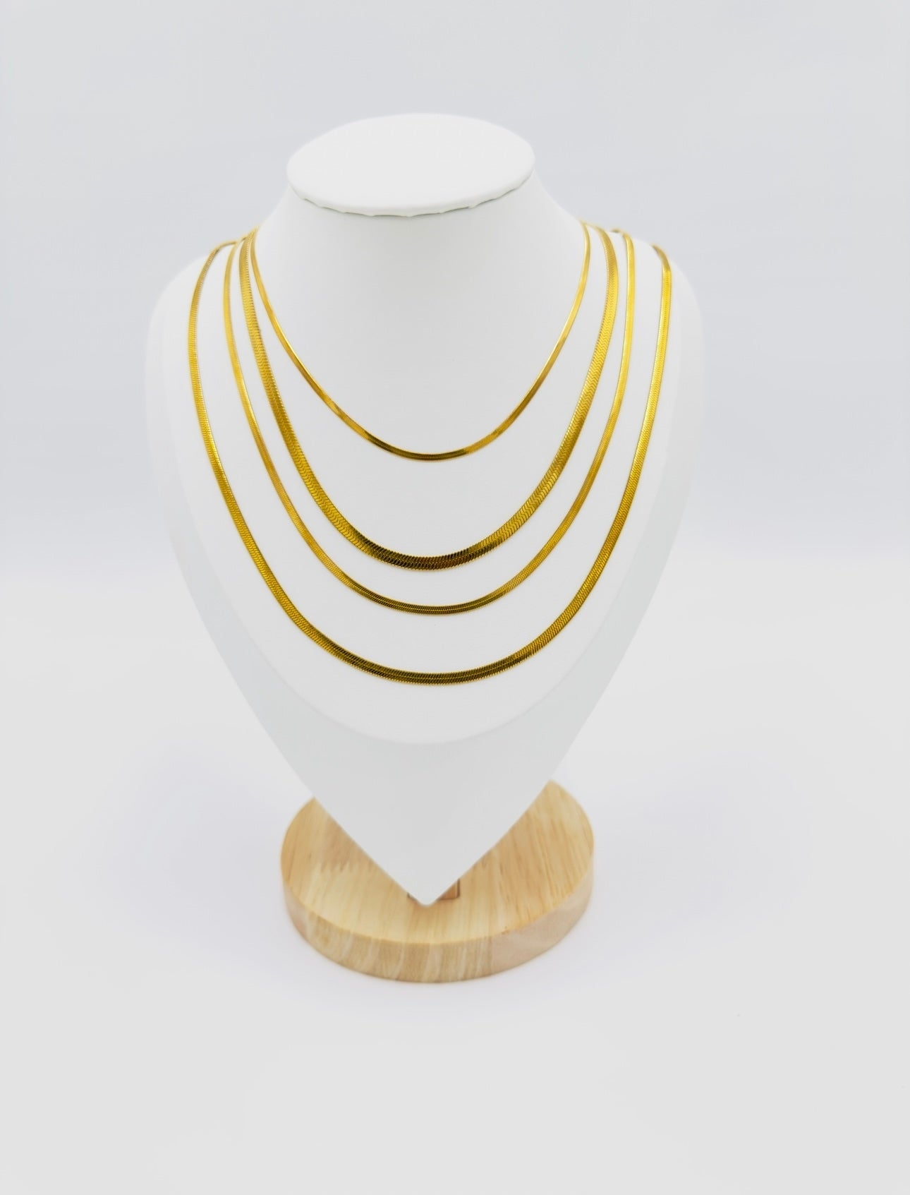 Classic Snake Chain Necklace Set (4 Pieces) | Non-Tarnish, Hypoallergenic