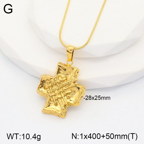 Vintage Textured Cross Pendant Necklace | Non-Tarnish, Hypoallergenic Jewelry