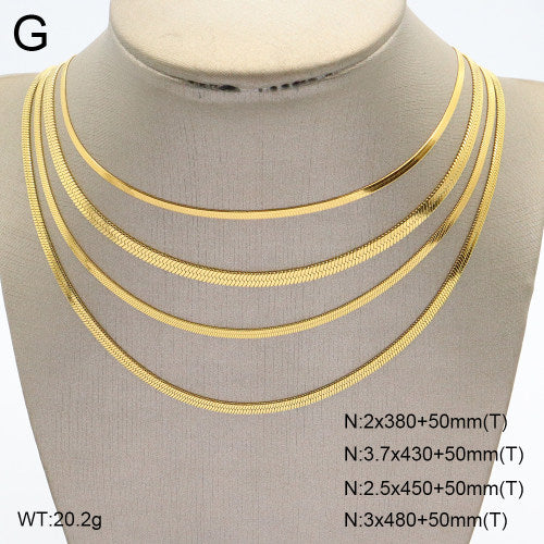 Classic Snake Chain Necklace Set (4 Pieces) | Non-Tarnish, Hypoallergenic