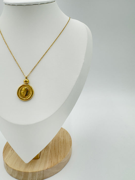 Vintage Coin Pendant Necklace | Non-Tarnish, Hypoallergenic Jewelry