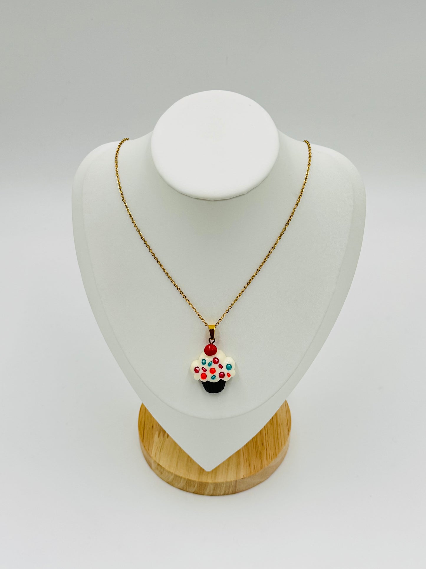 Cupcake Pendant Necklace | Non-Tarnish, Hypoallergenic Jewelry