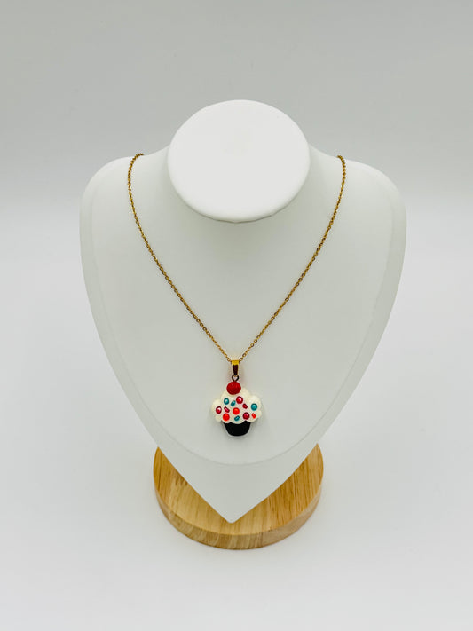 Cupcake Pendant Necklace | Non-Tarnish, Hypoallergenic Jewelry