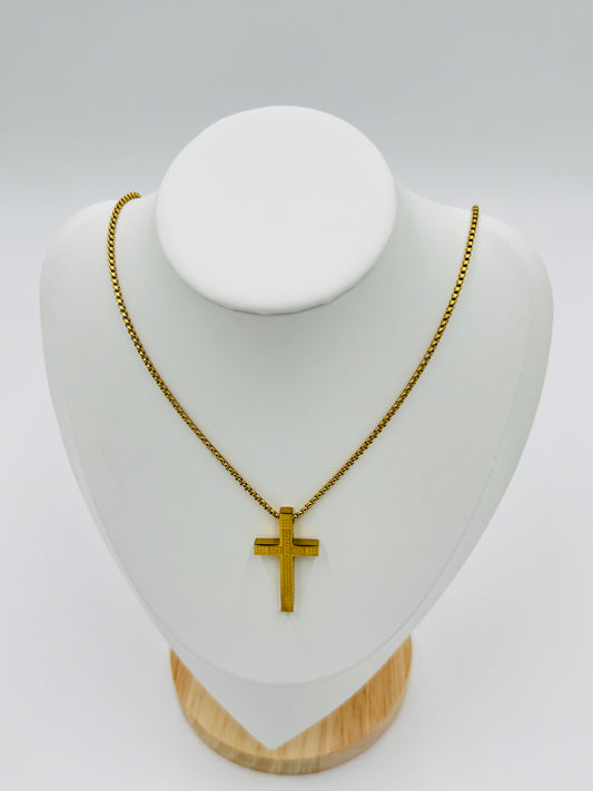 Classic Cross Pendant Necklace – 18K Gold Plated