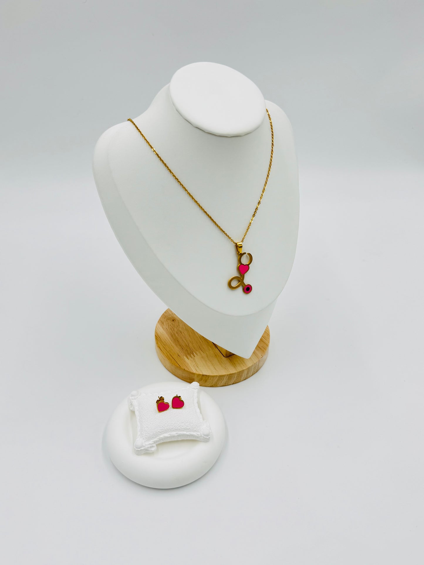 Cute Apple Necklace & Earrings Set – Non-Tarnish, Hypoallergenic