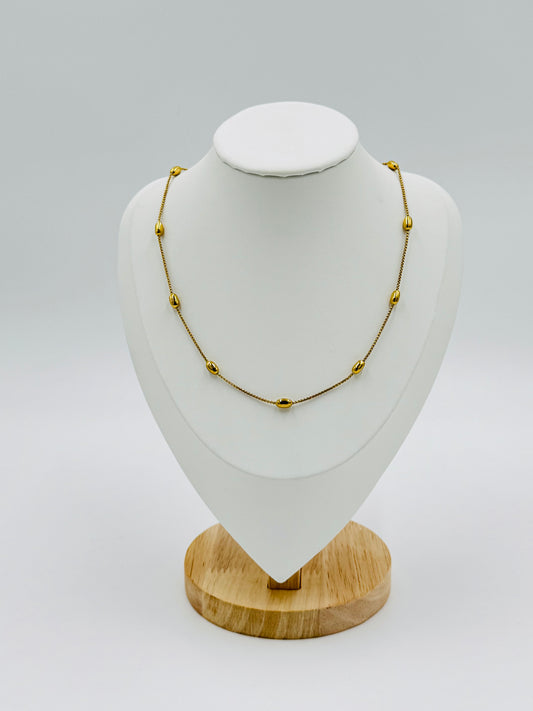 Gold Bead Chain Necklace | Non-Tarnish, Hypoallergenic Jewelry