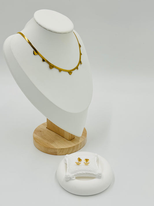 Tulip Necklace and Earring Set | Non-Tarnish, Hypoallergenic Jewelry