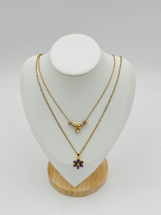 18K Gold Plated Layered Necklace & Earring Set | Non-Tarnish, Hypoallergenic Jewelry