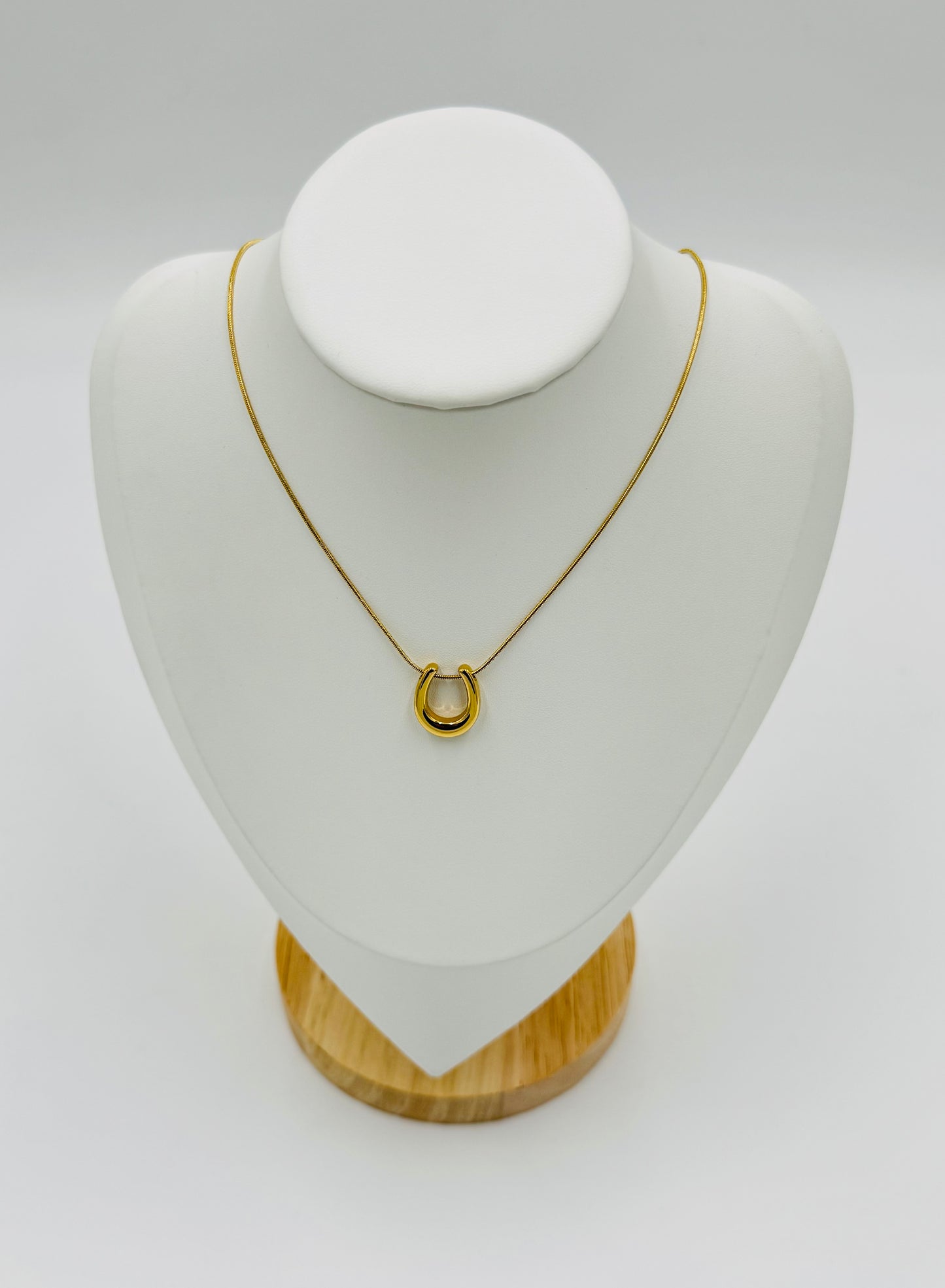 Minimalist Horseshoe Pendant Necklace | Non-Tarnish, Hypoallergenic Jewelry