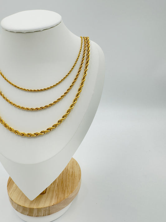 Rope Chain Necklace Set (4 Pieces) | Non-Tarnish, Hypoallergenic Jewelry