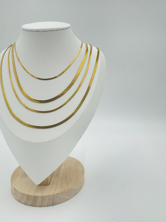 Classic Snake Chain Necklace Set (4 Pieces) | Non-Tarnish, Hypoallergenic