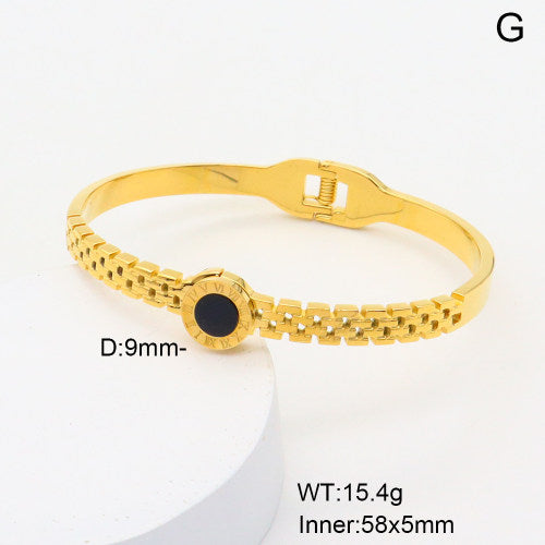 18K Gold Plated Luxury Link Bracelet with Black Charm | Non-Tarnish, Hypoallergenic